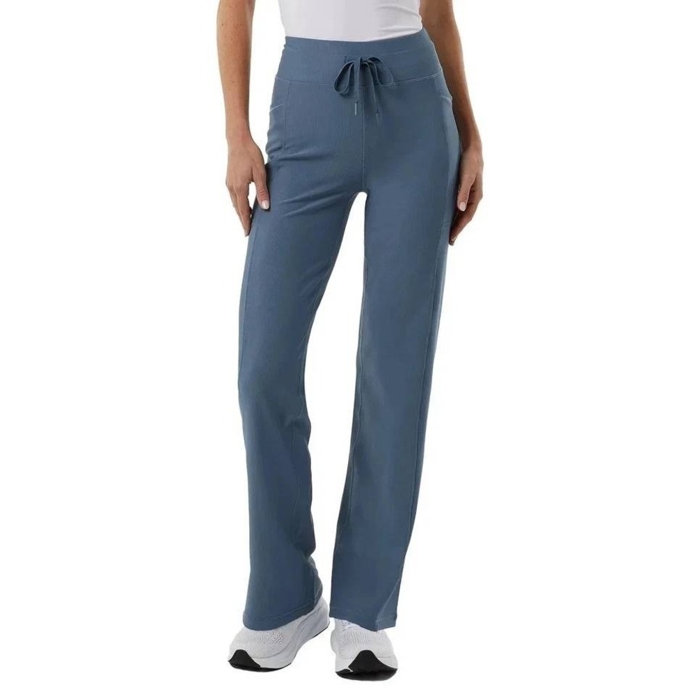 NEW 32 Degrees Cool Women's XL Active Flare Pant Blue Ribbed Stretch Athletic